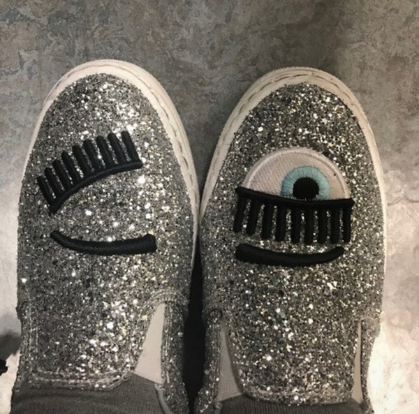 Zapatillas Chiara Ferragni.  talla 39 | color plata con purpurina | nuevas