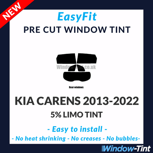 EasyFit Static Pre Cut Window Tint For Kia Carens 2013-2022 - 5% Limo Rear - Picture 1 of 3