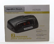 Hamilton Beach Commercial AM/FM Alarm Digital Black Radio Clock HCR329 New