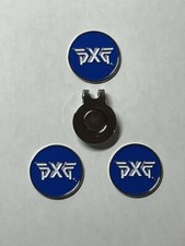  3 PXG 1" Flat Coin Style Golf Markers W/ Bonus Hat Clip - Quality Made 