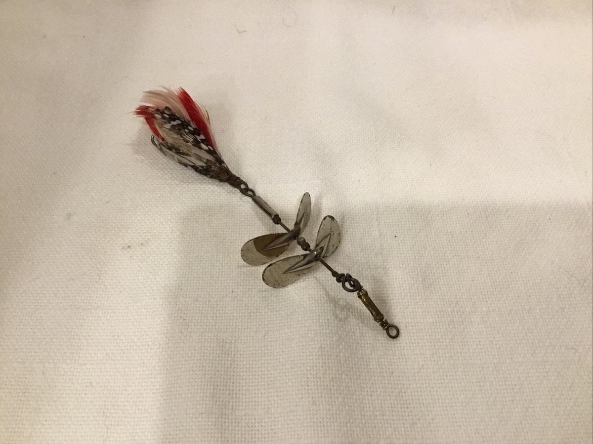 Vintage Pflueger Tandem Spinner Feather Tail Spinnerbait Vintage Pflueger Tandem Spinner Feather Tail Spinnerbait