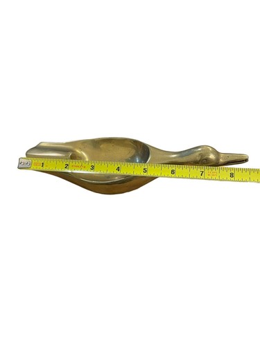 Vintage Solid Brass Duck Ashtray Made In Korea Heavyweight 1lb 8.5” 2 Cigarettes - Picture 12 of 13