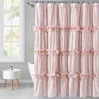 Westbury Country Floral Handcrafted Ruching Chic Ruffled Fabric Shower Curtain