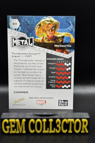 METEORITE 2024 Skybox Marvel Metal Universe #23 COPPER - Avengers - Picture 2 of 2