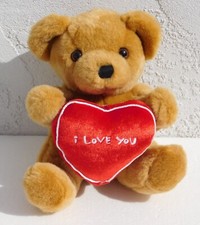 BAB I LOVE YOU Teddy Bear Heart Red Pillow Sitting 9" Plush BUILD A BEAR