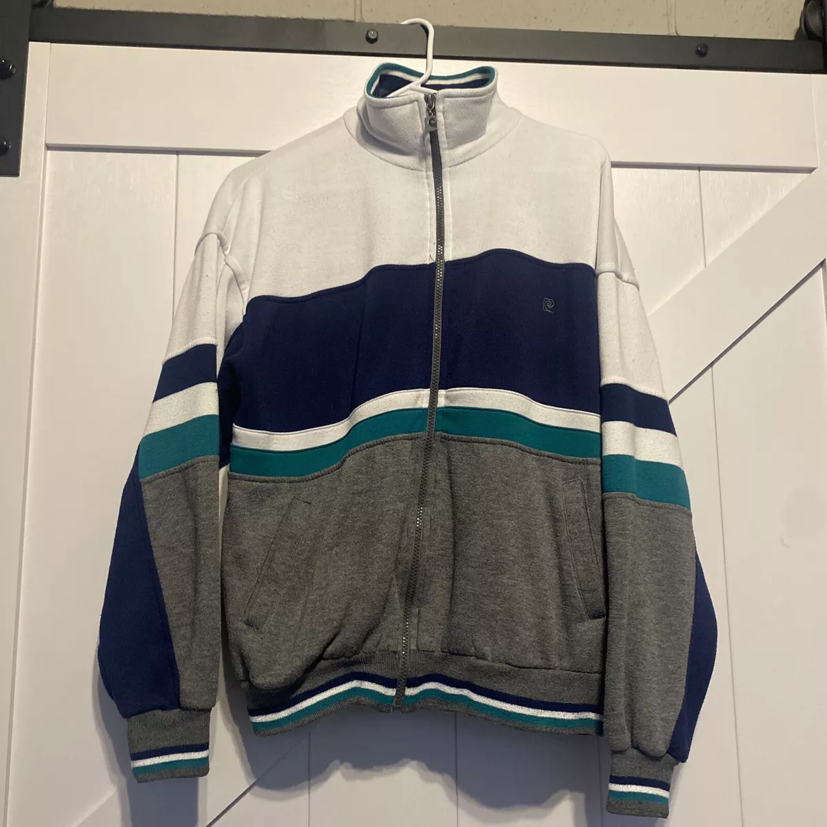 Mens Pierre Cardin Zip Up Sweatshirt Size Medium Striped | eBay
