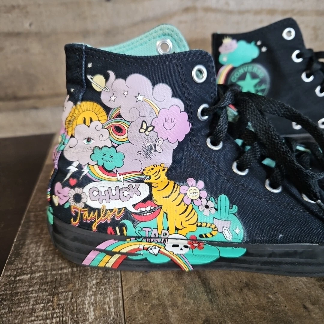 Scarpe Converse All Star Chuck Taylor Youth TG 3 retro graffiti sneakers stringate