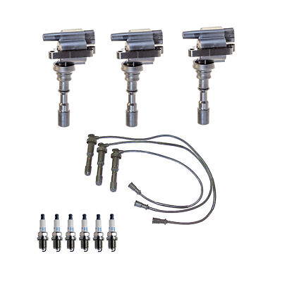 Tune-Up Kit: 3 Ignition Coils & 6 Platinum Spark Plugs With Wires For Chevy Impala & Buick Regal V6