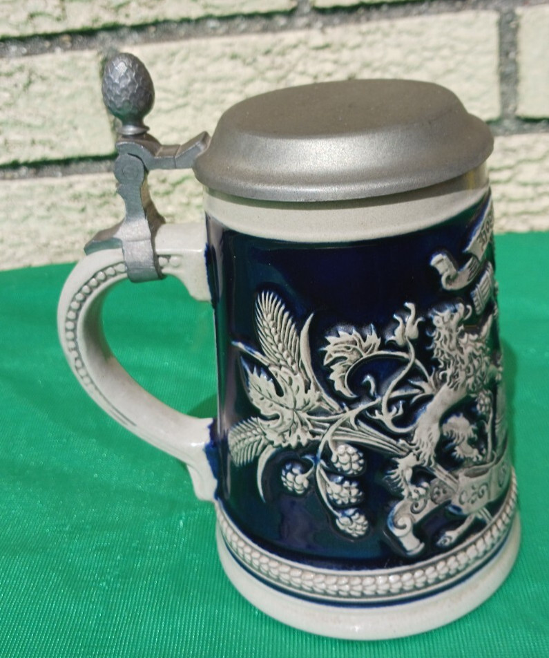 RARE W. Germany Original Beer Stein Mug Gerzit Gerz Hopfen U Malz Gott Erhalt's
