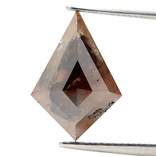 Big Rustique Naturel Diamant 2.97tcw Bronze Gris Scintillant Kite Étape ...