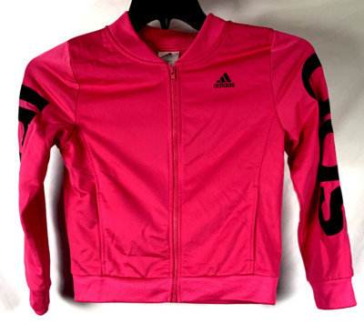 Adidas Zip Up Track Jacket Pink Girls Size Medium 10-12