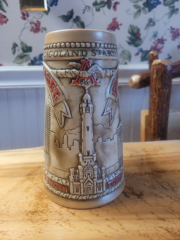 BUDWEISER BEER 1981 CS51 Chicago "CHICAGOLAND" CERAMARTE STEIN Mancave Bar