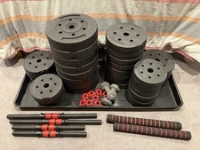 Adjustable Dumbbell Set | 98kg | with Barbell Converters and 4x Bars