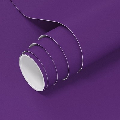 Dark Purple Wallpaper Peel and Stick Soild Color Contact Paper Vinyl Waterpro...