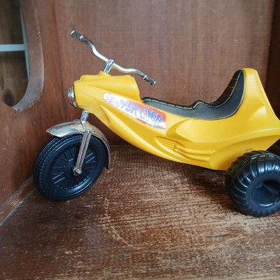 VTG 1966 G.I. JOE CHOPPER TRIKE YELLOW IRWIN IUC DISPLAY PIECE 14'' 