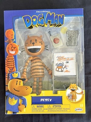 Jakks New DOG MAN Movie PETEY 5'' Inch Figure - 11 Points Articulation Evil Cat