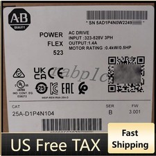 Allen-Bradley 25A-D1P4N104 PowerFlex 523 AC Drive 0.4kW 0.5HP Pack US Free Tax