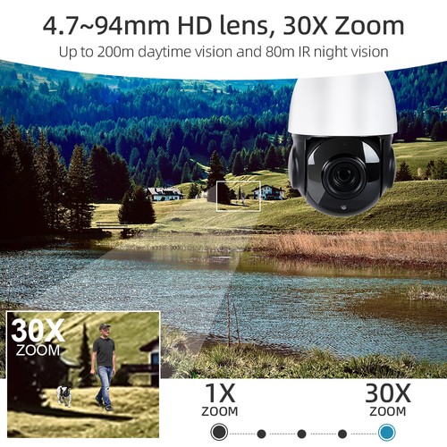Hikvision kompatible 8MP 4K POE PTZ IP Kamera 30X Zoom HD IR80m 2-Way Audio IP66 - Bild 4 von 16