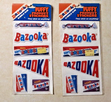 Pegatinas hinchadas de goma Bazooka vintage años 80 Topps goma de mascar 1982 NUEVO SELLADO NOS