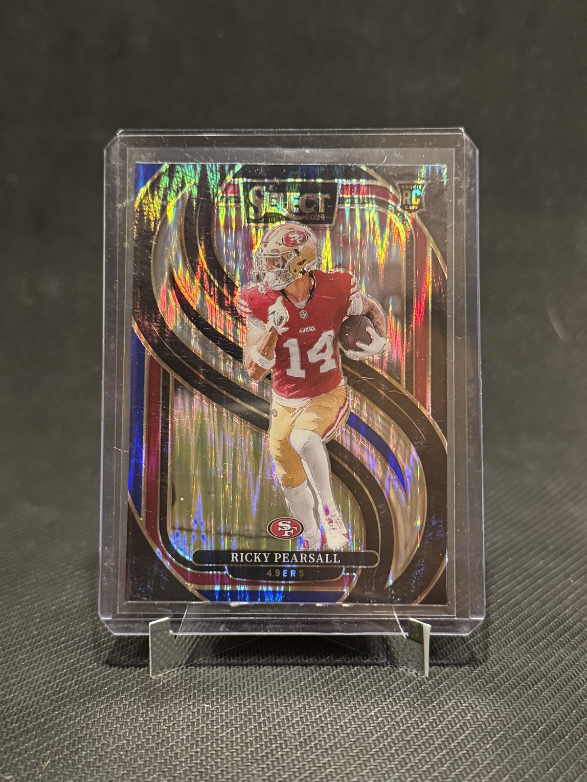 2024 Panini Select - Premier Level Ricky Pearsall #173 Black & Blue Shock Prizm