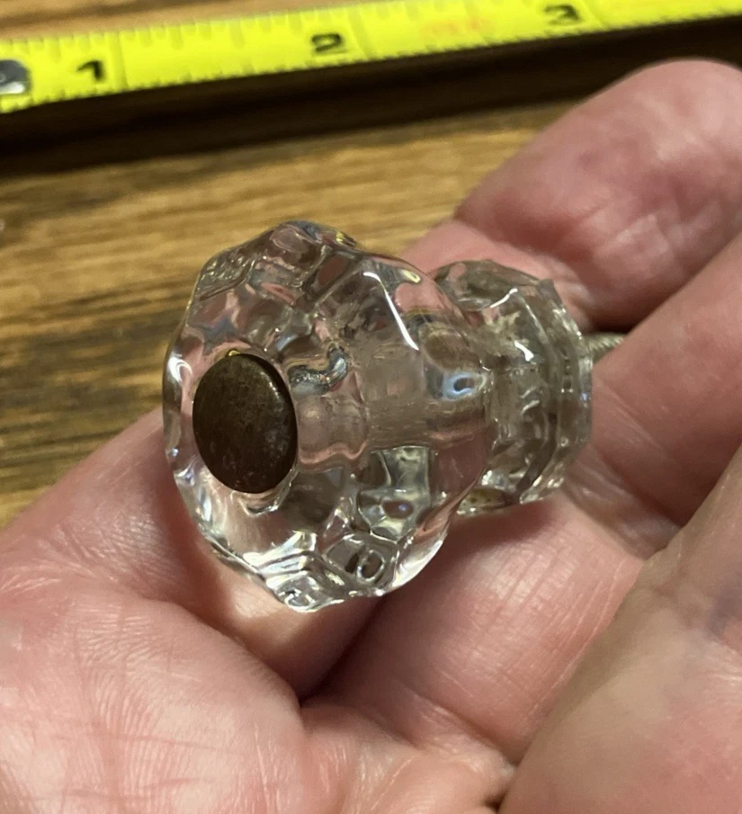 Vintage Clear Hexagon Gem Cut Glass Drawer Cabinet Knob, Free Shipping - Image 4 of 4