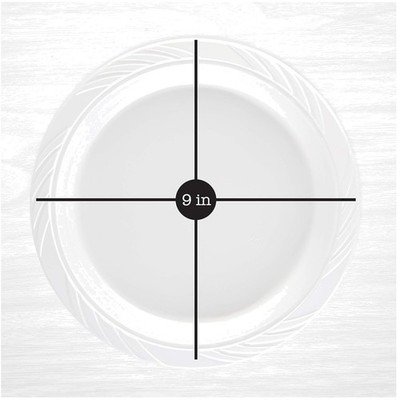 400 Count 9'' White Disposable Plates - Pack of 400
