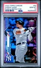 152059099 Aaron Judge 2020 Topps Chrome #50 Purple Refractor /299 PSA 10