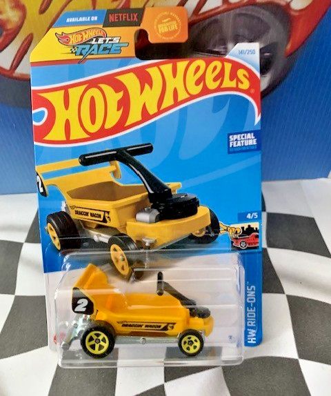 Hot Wheels 2024 HW Ride-Ons 4/5 141  Draggin' Wagon YELLOW 5SP TREASURE HUNT