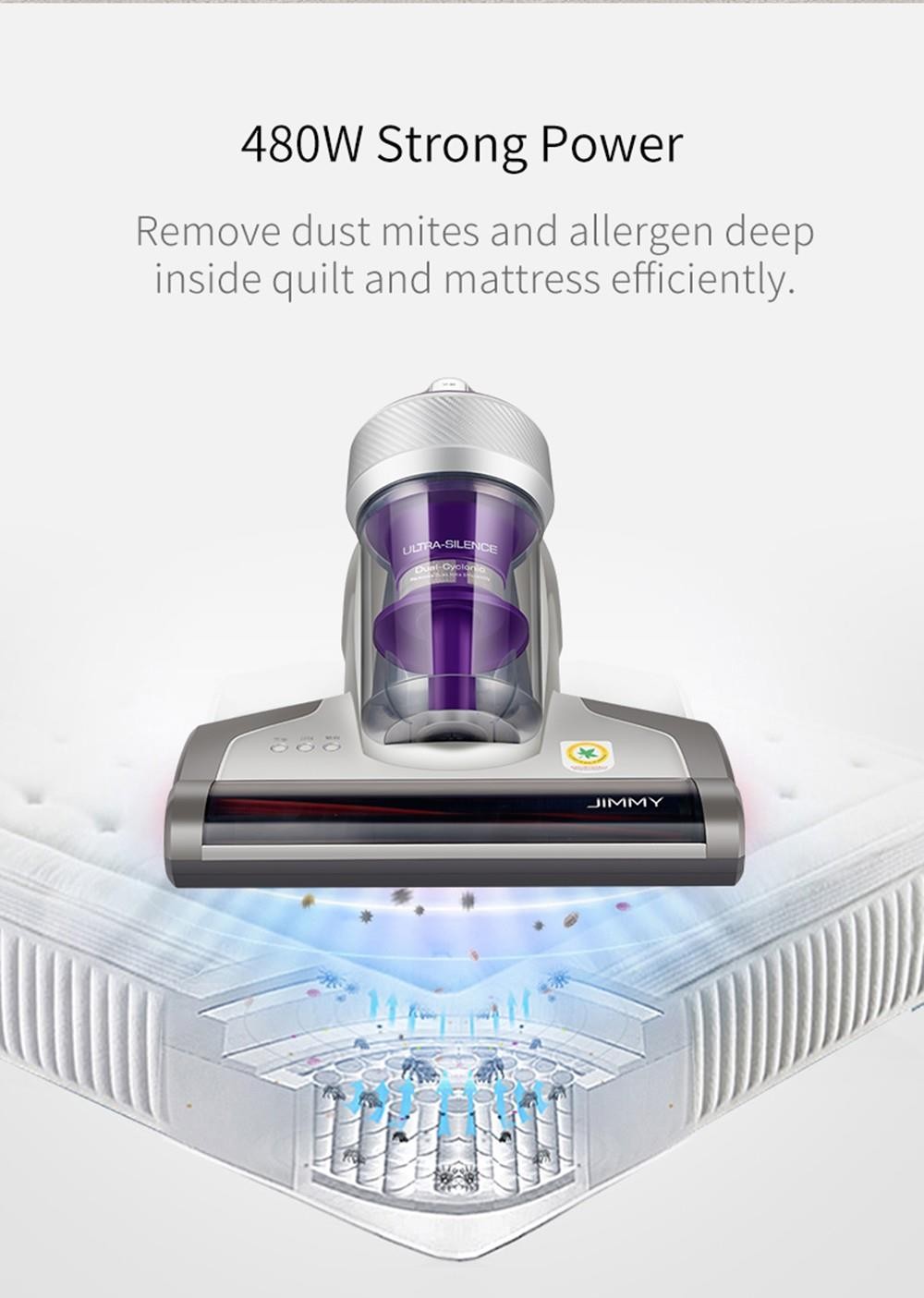 Jimmy JV35 Mattress Vacuum Cleaner 480W Bed Mite Vacuum Cleaner With UV-C+60°C