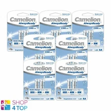 14 Camelion AA Rechargeable Batteries Always Ready HR6 2300mAh 1.2V 2Pc NiMH