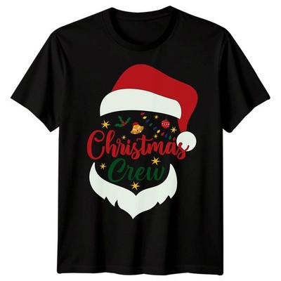 Christmas Crew Santa Hat Holidays Herren T-Shirt Damen Tee Grafik Oberteil