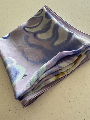Vintage 2000 Emilio Pucci signature Collectable Silk scarf lilac white blue - Bild 10 von 11