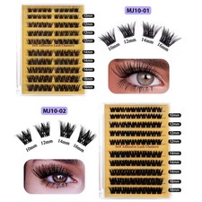 NEW Type 10 Segmented False Eyelashes Set Individual Lash Clusters Kit Glue-Free
