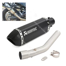 For Yamaha Tenere 700 XTZ07 2019-2025 Exhaust Link Pipe Slip on Muffler Black