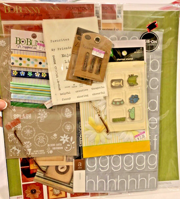 Scrapbooking Kit Spring Themed Metal Charms 12''x12'' Stickers Rub-ons 3D Accents