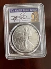 2007 W $1 American Silver Eagle PCGS MS70 Thomas S Cleveland signature