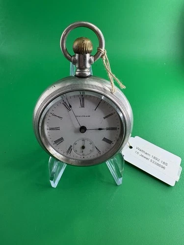 Waltham 1892 18S 15J Silverode Vintage Pocket Watch 5338696 Runs!!