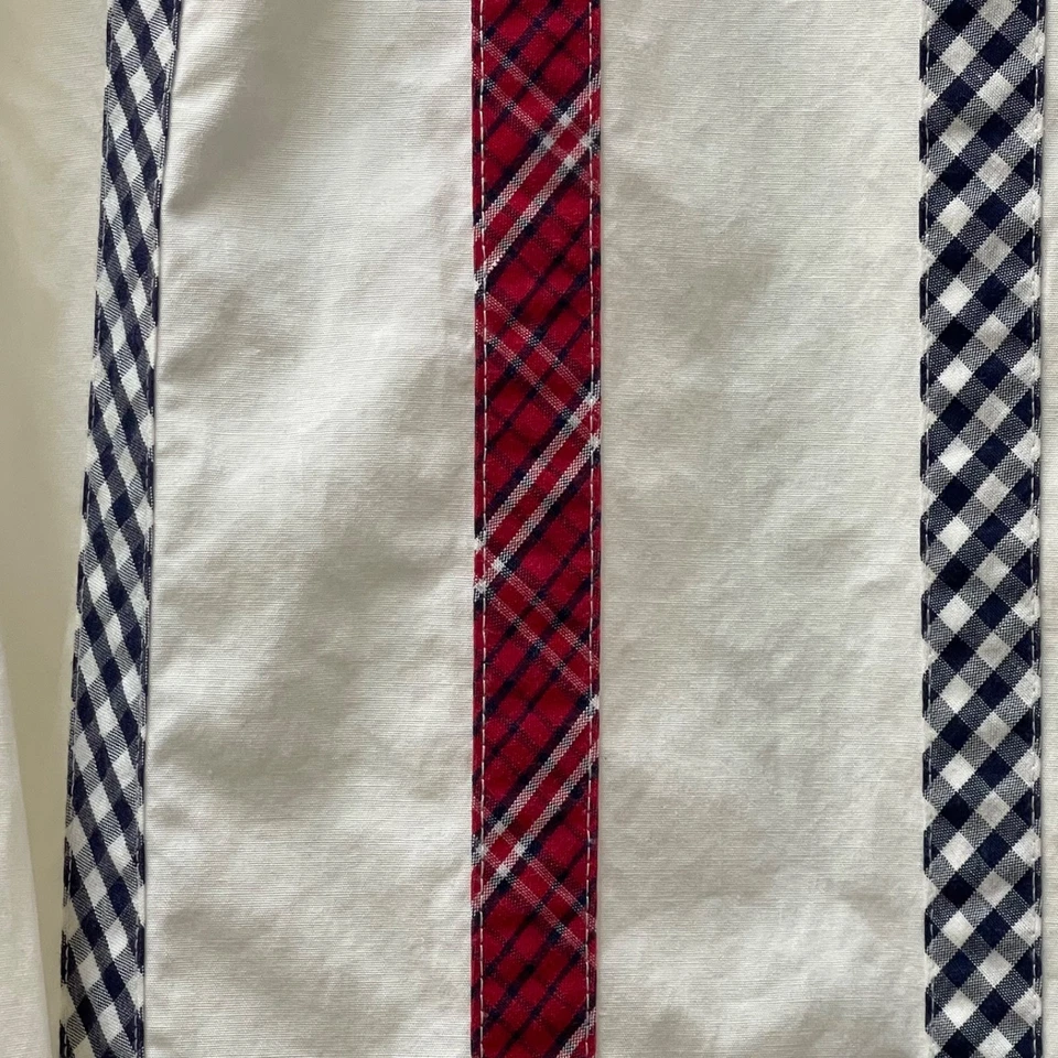 Vintage Bechamel Mujer Talla L Retazos Rayas Cuadros Guinga Algodón Abotonado Foto 3 de 4