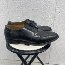 Johnston Murphy OPTIMA Brogue Wingtip Oxford Black Men's 11.5 Shoes USA Made