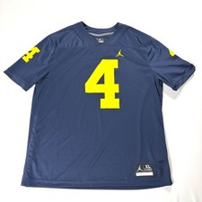 University Michigan Air Jordan Football Jersey Blue Sz XL 4 UM Wolverines