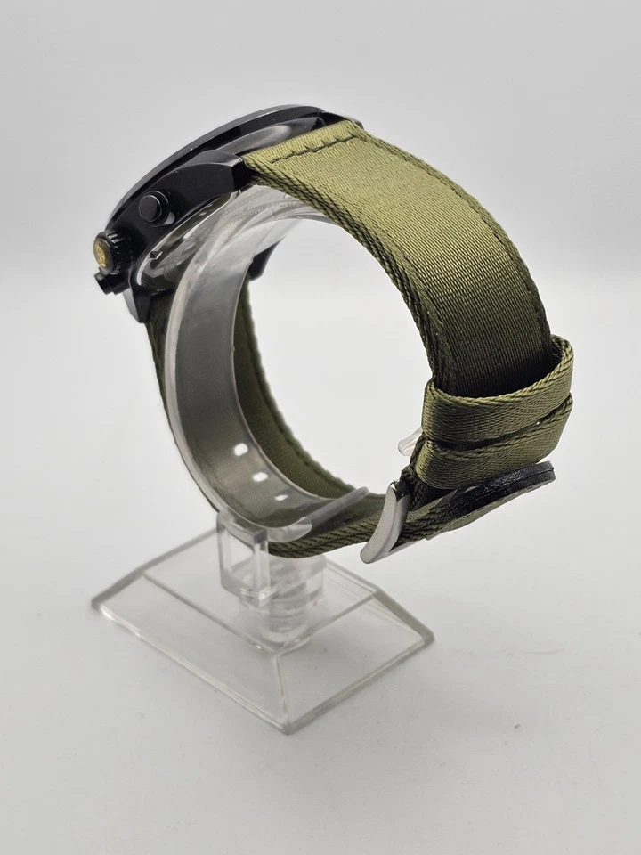 Hugo Boss HB297 Grand Prix Hombre Cronógrafo Fecha Negro Reloj Correa Nylon Verde  Foto 4 de 4