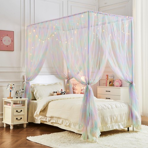Aldi Is Selling A $15 Unicorn Rainbow Bed Canopy For Kids and It Is Too
