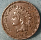 1905 Indian Head Penny Small Cent With Liberty & Diamonds ~ US Coin