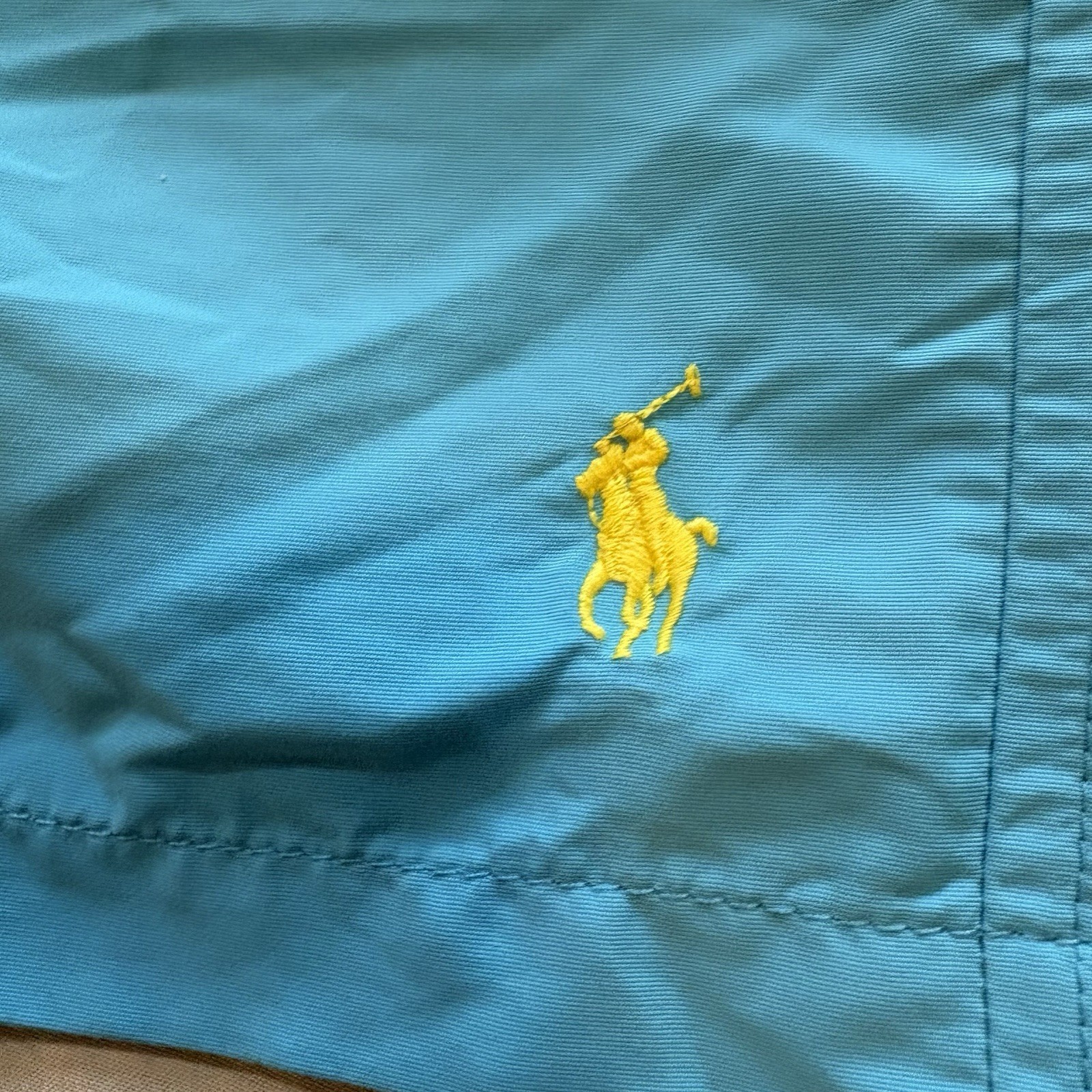 Polo Ralph Lauren Swim Trunks Shorts Men Lined Yellow Pony Size XXL Blue Beach thumbnail 3
