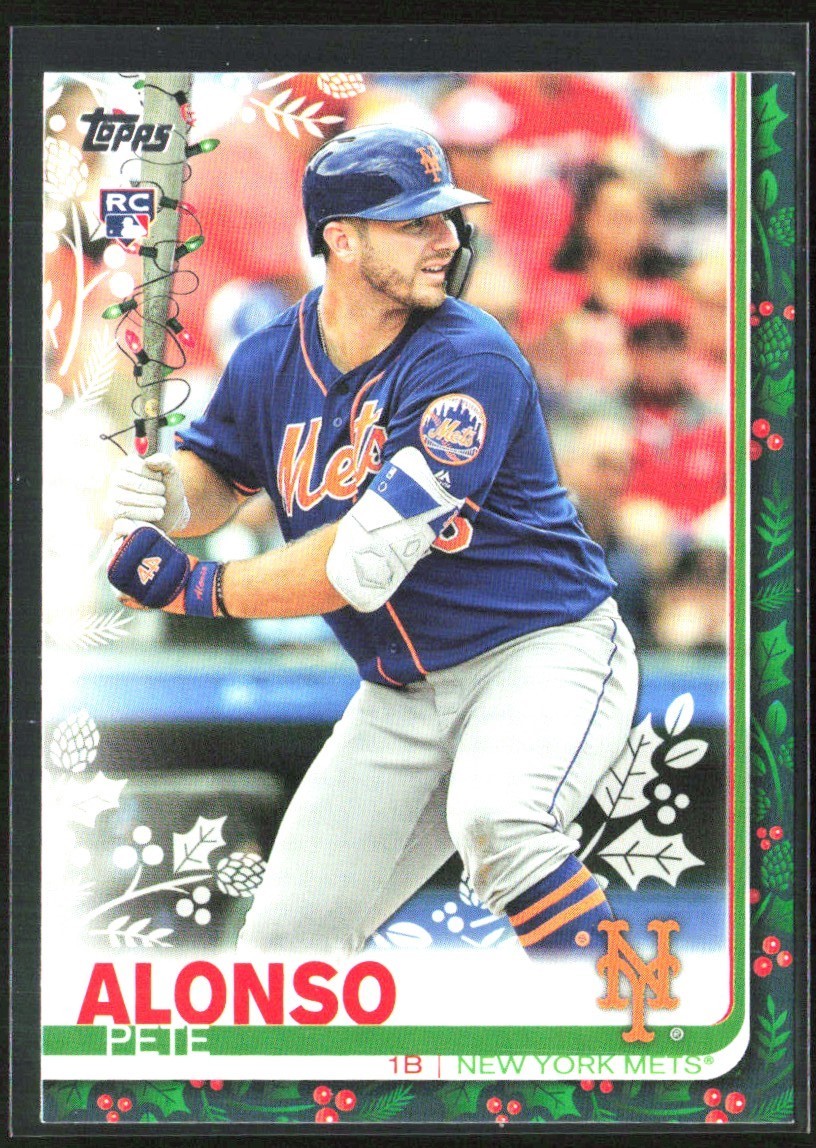 Pete Alonso 2019 Topps Holiday Photo Variation Lights on Bat RC #HW71 New York