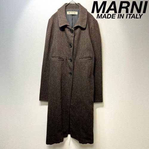 Marni Women's Wool tweed design stand-collar coat size 40