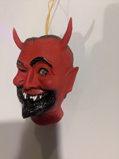 Red rubber Devil head w/winkin eye Halloween hanging rat rod
