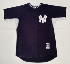 Majestic COOL BASE New York Yankees Jersey Adult Size 48 Navy Blue Full Button