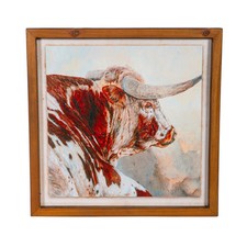 Longhorn Wooden Wall D cor, 16"L x 16"H