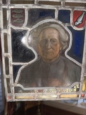 Antikes Glasbild Fensterbild Bleiverglasung Porträt